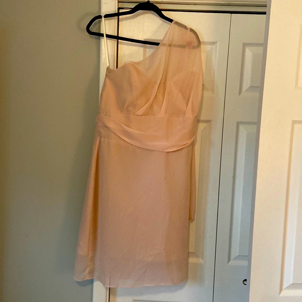 Light pink one shoulder gown, worn Once!